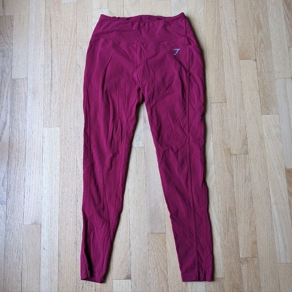 Gymshark Training pocket Leggings burgundy red color size medium - Picture 4 of 6
